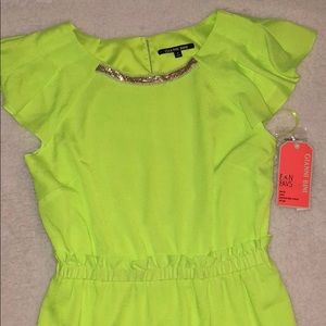 Neon yellow/lime Gianni Bini Sz M cocktail dress